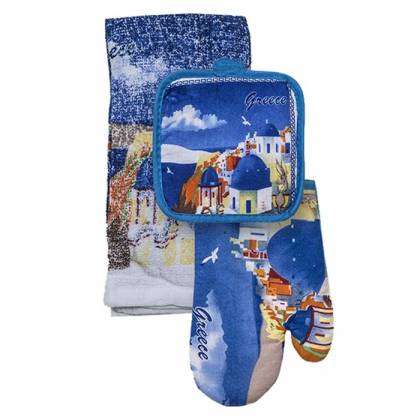 ΣΕΤ  ΚΟΥΖΙΝΑΣ GREECE 3ΤΕΜ ΠΕΤΣΕΤΑ:60x35cm ΓΑΝΤΙ:26x17cm ΠΙΑΣΤΡΑ:17x17cm  στην Κατηγορία Είδη Σερβιρίσματος 