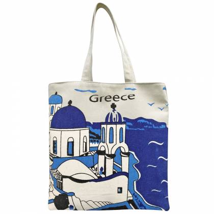 ΤΣΑΝΤΑ ΒΑΜΒΑΚΕΡΗ ΤΟΥΡΙΣΤΙΚΗ GREEK ISLAND 40x40x10cm  στην Κατηγορία Τσάντες Θαλάσσης 