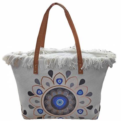 Τσάντα Παραλίας Cotton με Μάτι 50x35x14cm  στην Κατηγορία Τσάντες Θαλάσσης 