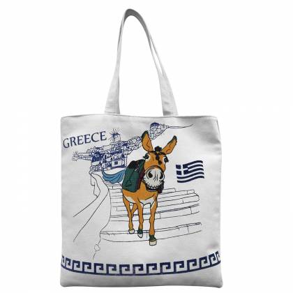 Τσάντα Βαμβακερή Τουριστική Γαϊδουράκι 40x40x10cm  στην Κατηγορία Τσάντες Θαλάσσης 