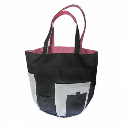 ΤΣΑΝΤΑ ΠΑΡΑΛΙΑΣ ΑΣΠΡΟΜΑΥΡΗ 50x36x30cm  στην Κατηγορία Τσάντες Θαλάσσης 