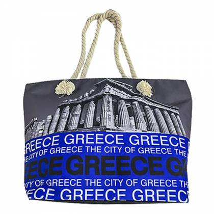 ΤΣΑΝΤΑ ΠΑΡΑΛΙΑΣ ΣΧΟΙΝΙ GREECE 51x35x16cm  στην Κατηγορία Τσάντες Θαλάσσης 